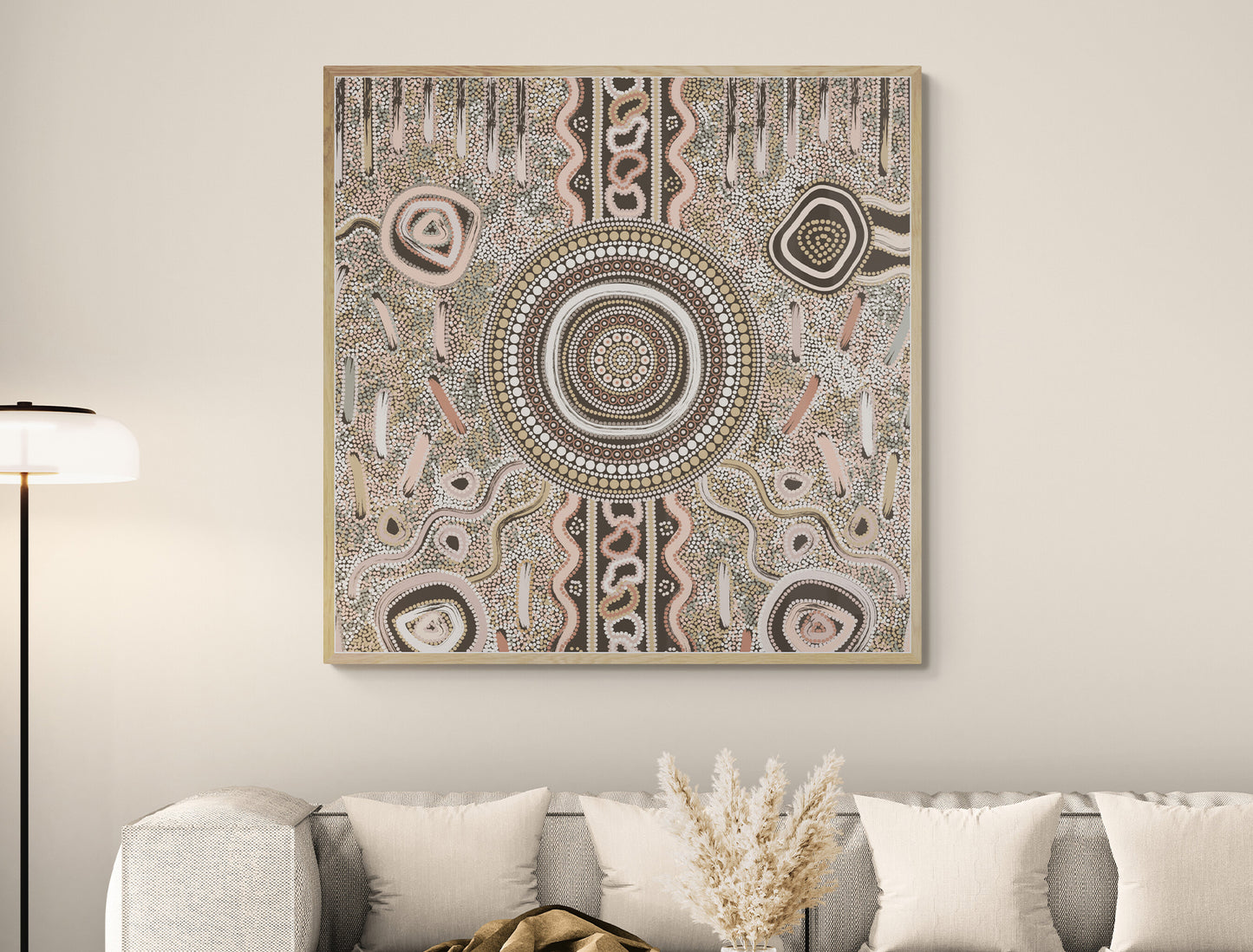 Camping Under the Moonlight – Aboriginal Art Canvas Print by Kelly Taylor