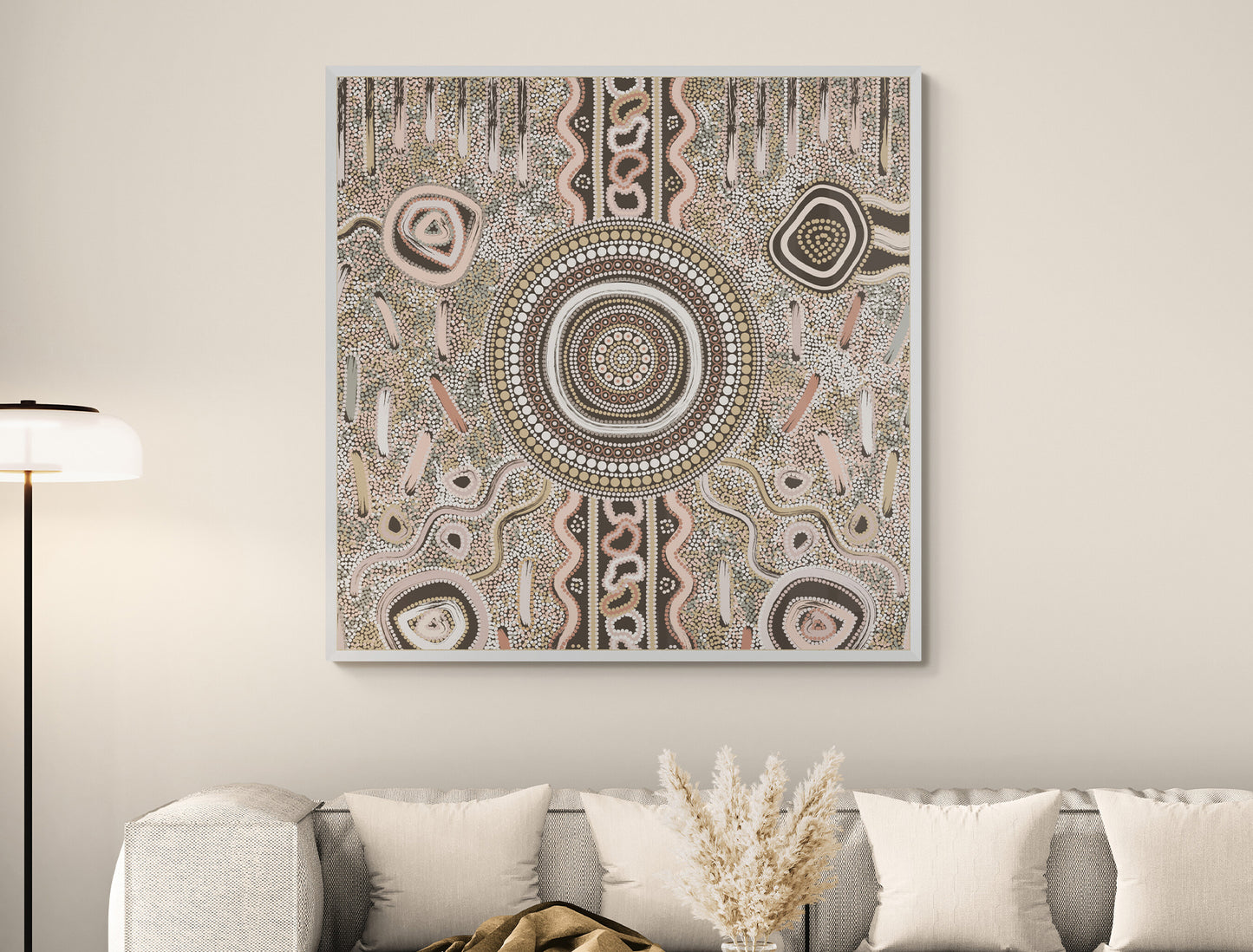 Camping Under the Moonlight – Aboriginal Art Canvas Print by Kelly Taylor