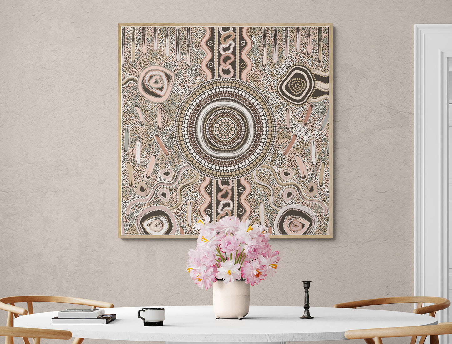 Camping Under the Moonlight – Aboriginal Art Canvas Print by Kelly Taylor