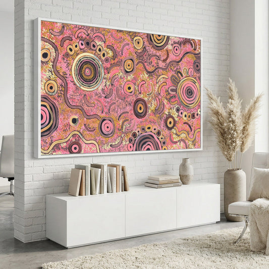 Aboriginal artist painting Indigenous Australian artwork inspired by cultural storytelling